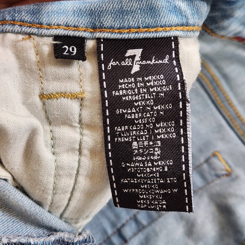 7 For All Mankind Roxanne Ankle Denim Jeans Size 29 Mid-Rise Light Wash Skinny - Picture 5 of 9